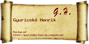 Gyuricskó Henrik névjegykártya