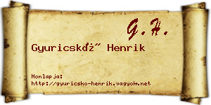 Gyuricskó Henrik névjegykártya